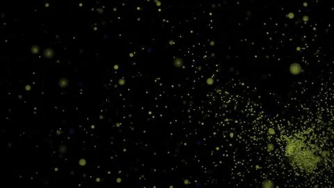 Storm of many colored dots. Design. Swarming stream of colored dots on black イラスト素材