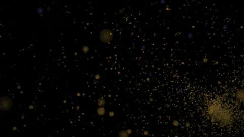 Storm of many colored dots. Design. Swarming stream of colored dots on black Stock Illustration