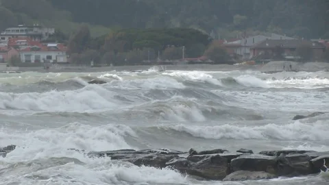 Storm in marinella Stock Footage 75926735