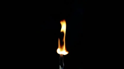 Storm matchstick burning in slow motion Stock Footage 49926732