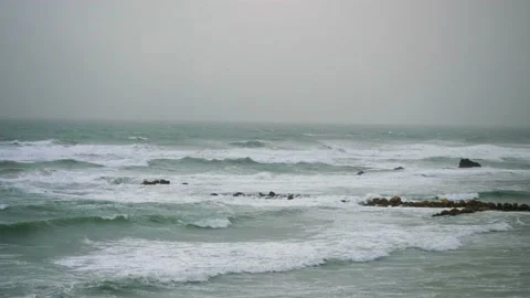 Storm in the Mediterranean Sea Stock Footage 147754459
