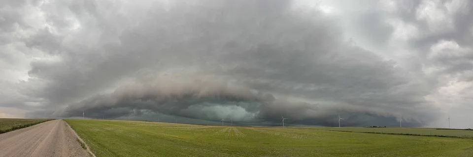 Storm with a  Mesocyclone or a Rotating Updraft, a cloud formation rising a.. Stock Photos