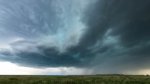 Storm Moving through Open Fields Stock Footage 272737605