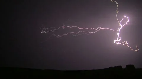 Storm - Multicell - Lightning - Flashe - Night - 001 Stock Footage 10964687