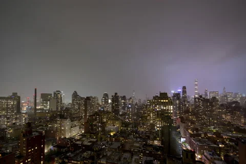 Storm Night Cityscape Background Full Frame Stock Footage 164183416