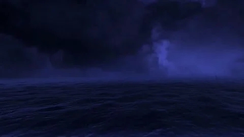 Storm on the Ocean Thunder Stock Footage 246825958