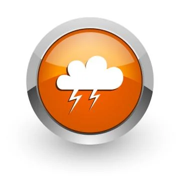 Storm orange glossy web icon Stock Illustration