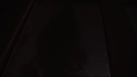 Storm outside the window with lightning and rain Stock Footage 244857388