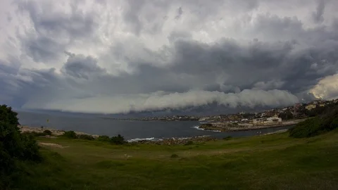 Storm over beach Stock Footage 93782721