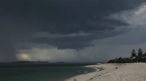 Storm over beach time lapse Stock Footage 40735113