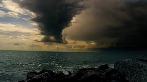 Storm over the big lake Vídeos de archivo 7759645