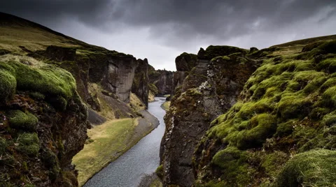 Storm over canyon timelapse Stock Footage 60973311