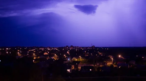 Storm over city Stock Footage 38420678