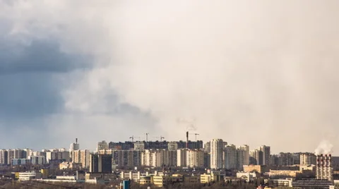 Storm over the city timelapse Stock Footage 61458853