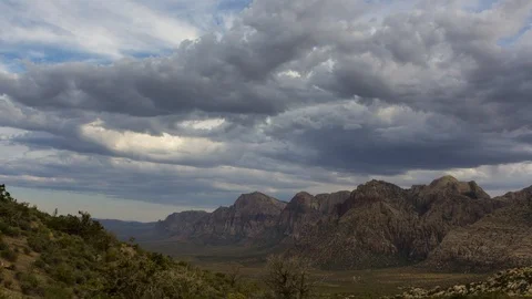 Storm Over a Desert Time Lapse Video stock 110864880