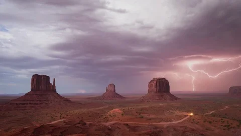Storm over desert timelapse, Monument Valley National Park, 4K Stock Footage