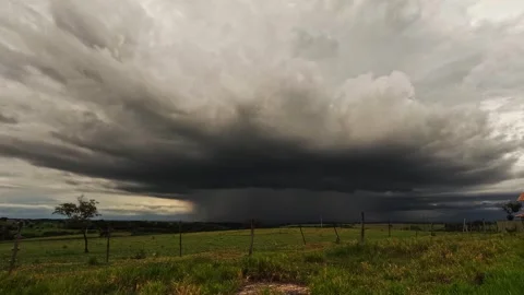 A storm over a farm field Video stock 323248510
