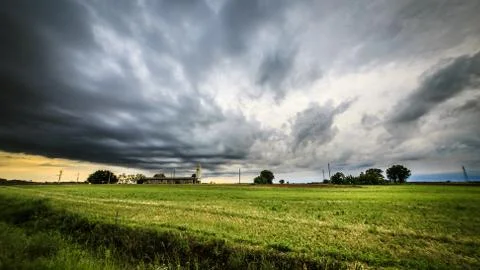 Storm over the fields Stock Photos