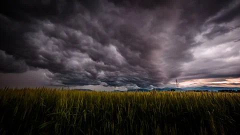 Storm over the fields Foto stock