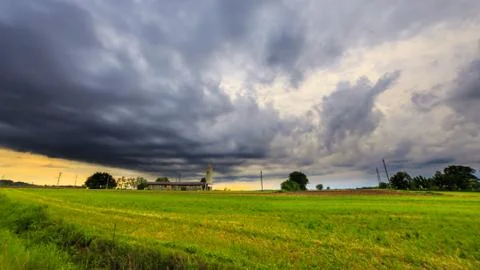 Storm over the fields Stock Photos