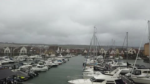Storm over a harbour. Stock Footage 138217695