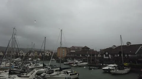 Storm over harbour. Stock Footage 138218367
