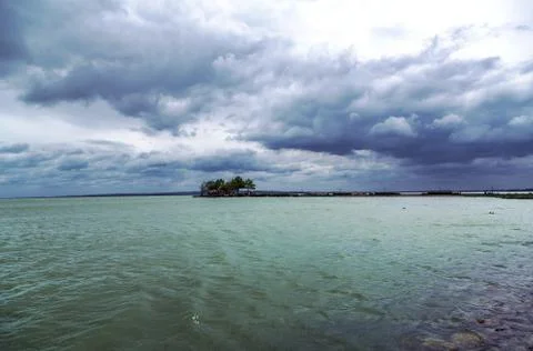 Storm over the lake Stock Photos
