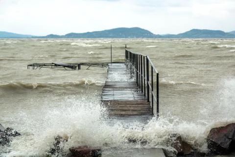 Storm over the lake Stock Photos