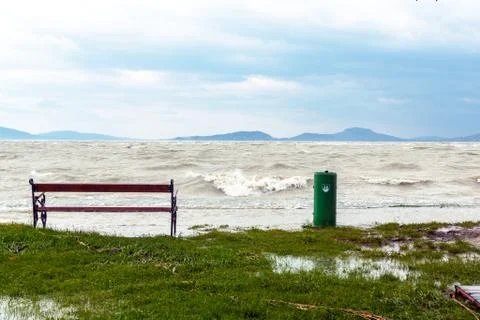 Storm over the lake Stock Photos