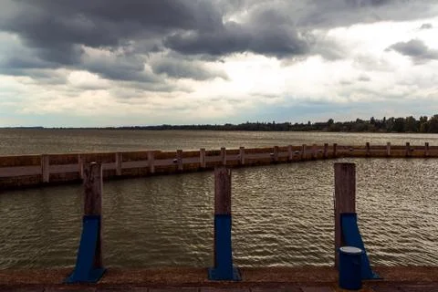 Storm over the lake Stock Photos