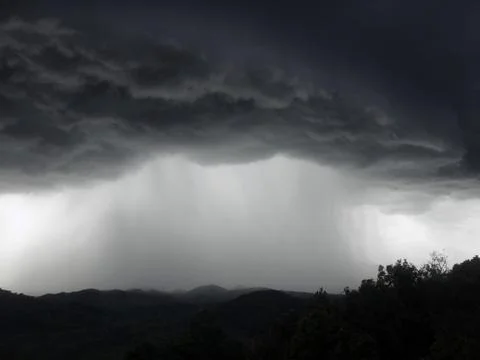 Storm over mountain. Stock Photos