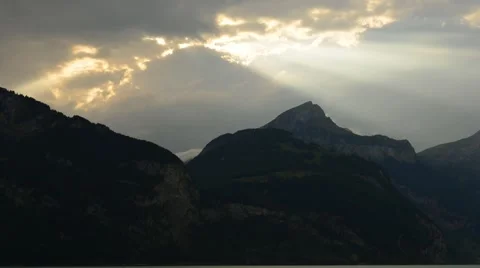 Storm over the Mountains. Time Lapse Video stock 53875189