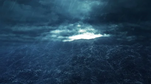 Storm over the ocean 4K -loop 動画素材 52299992