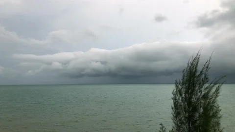 Storm Over Ocean Stock Footage 155221001