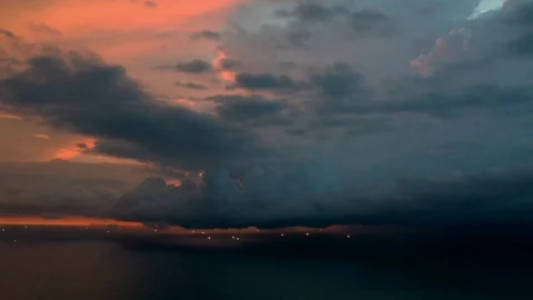 Storm over ocean time lapse Stock Footage 118655659