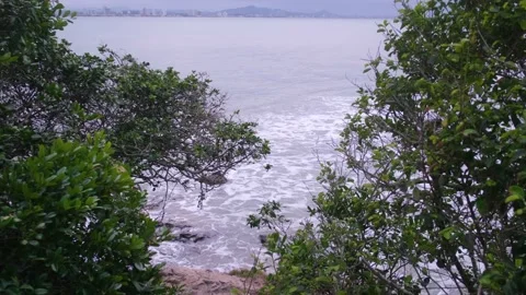 Storm over the sea waves and rocks Stock Footage 139521764