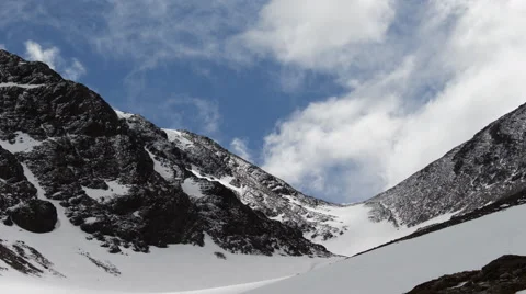 Storm over a Snowy Mountain Pass Vídeo Stock 57740464