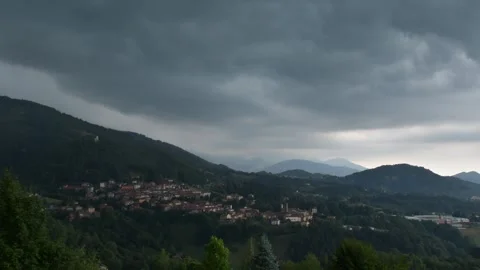 Storm over Sordevolo  . Stock Footage 325024428