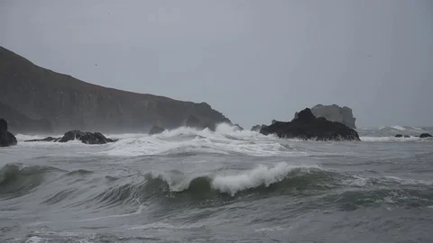 Storm in the Pacific ocean Stock Footage 100842069