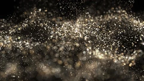 Storm Particles Background. Bokeh Gold Particles on Black Background. Loop Stock-Footage 164947452