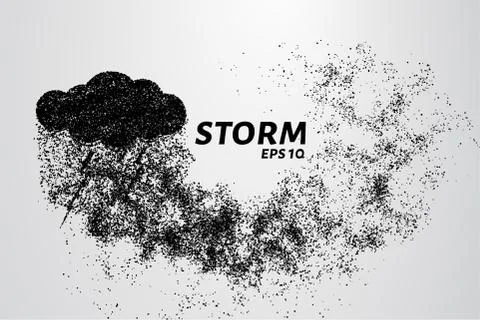 The storm of particles. The storm consists of circles and points. Vector illu Stock Illustration