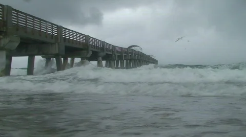 Storm Pier Stock Footage 586130