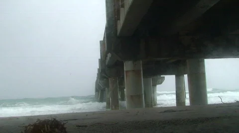 Storm Pier Stock Footage 586202