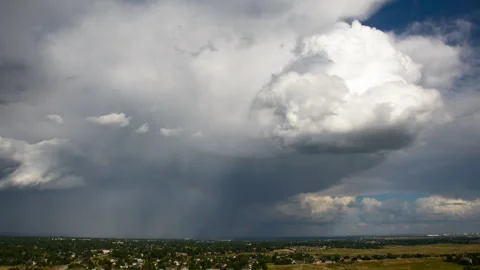 Storm Produces Rainbow Stock Footage 272739253