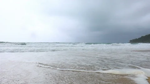 Storm rain on the beach Stock-Footage 64093651