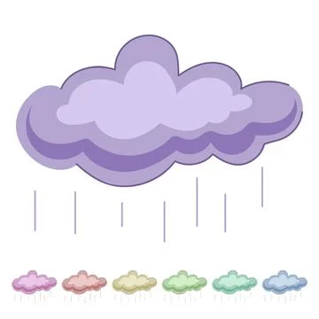 Storm rain cloud vector cartoon graphic Stock Illustration