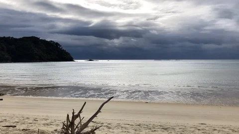 Storm Rolling in on the Beach Stock Footage 110986195