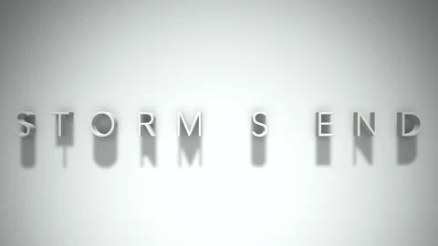 Storm s End 3D title animation with shadows on a white background Stock Footage 296552866