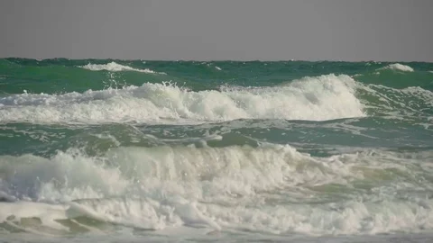 Storm at sea and high waves. Stock Footage 80577033