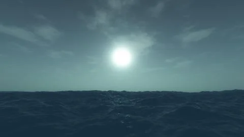 Storm sea clouds sun イラスト素材